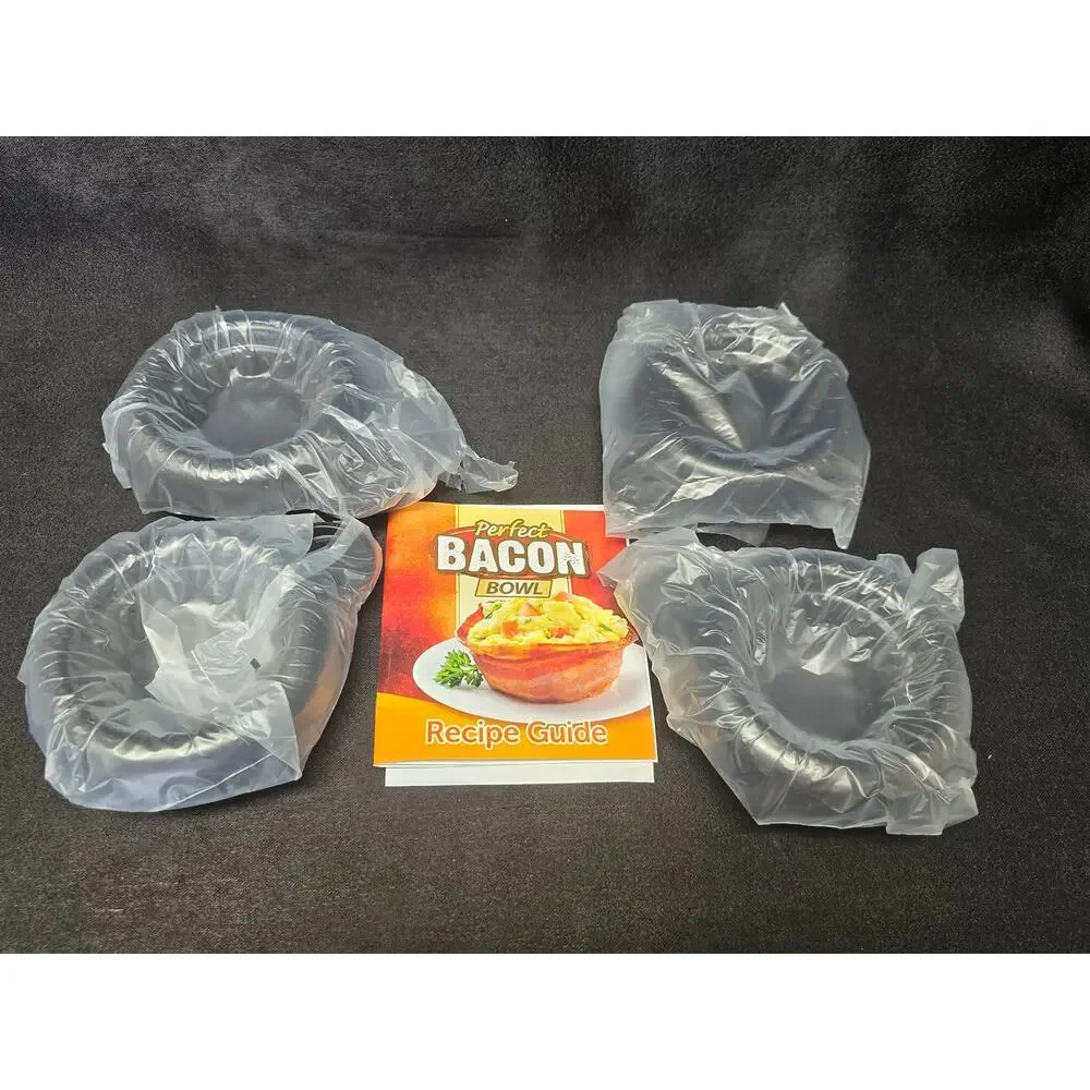 As Seen On TV Perfect Bacon / Bread Bowl Bowls 4 Pack w. Instructions Brand New